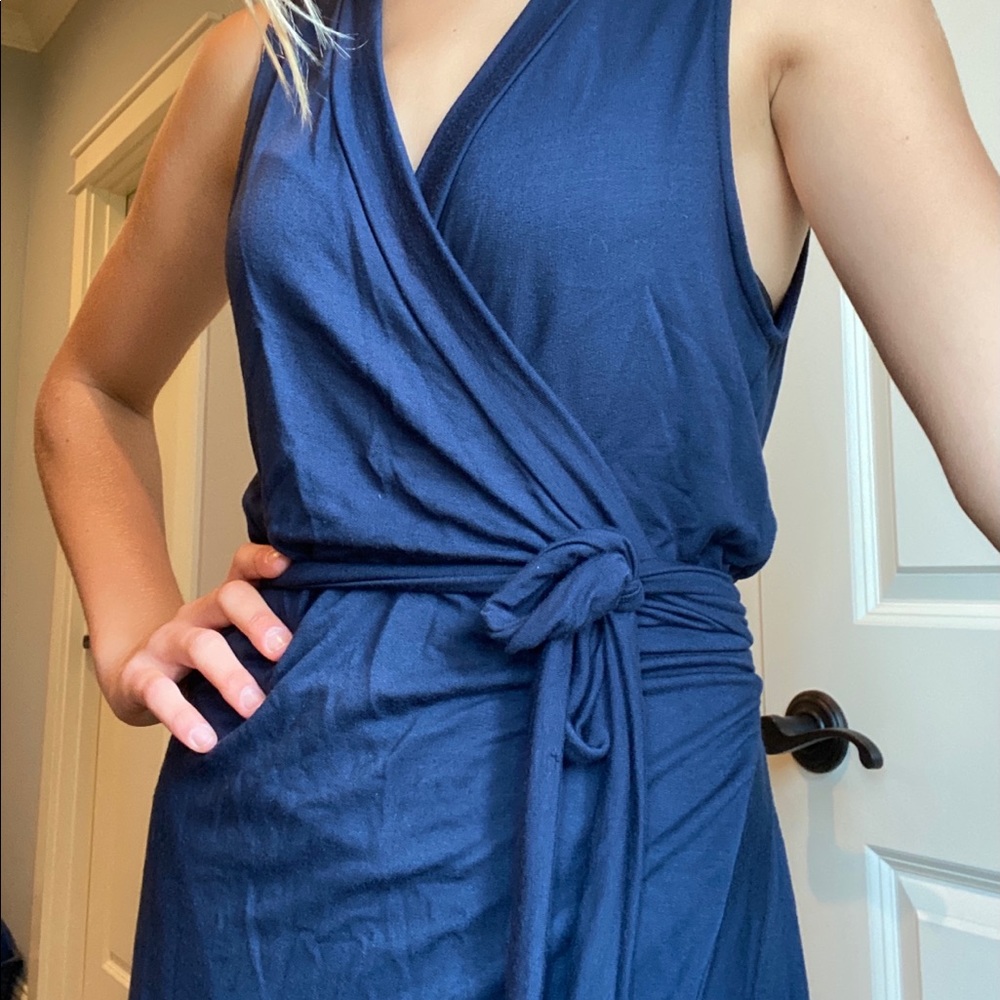 Navy Blue Wrap Dress